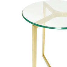 Load image into Gallery viewer, Round Glass Side Table with Gold Base