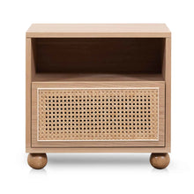 Load image into Gallery viewer, Natural Wooden Side Table with Rattan Front