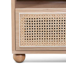 Load image into Gallery viewer, Natural Wooden Side Table with Rattan Front