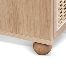 Load image into Gallery viewer, Natural Wooden Side Table with Rattan Front