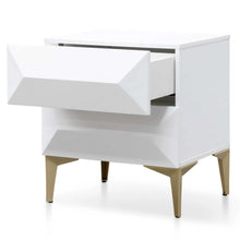 Load image into Gallery viewer, White Wooden Side Table with Gold Legs