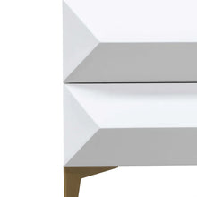 Load image into Gallery viewer, White Wooden Side Table with Gold Legs