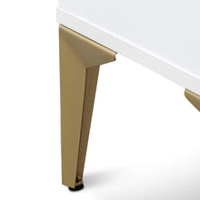 Load image into Gallery viewer, White Wooden Side Table with Gold Legs