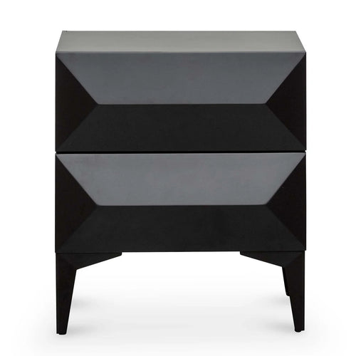 Matte Black Wooden Side Table with Black Legs