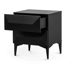 Load image into Gallery viewer, Matte Black Wooden Side Table with Black Legs