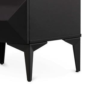 Matte Black Wooden Side Table with Black Legs