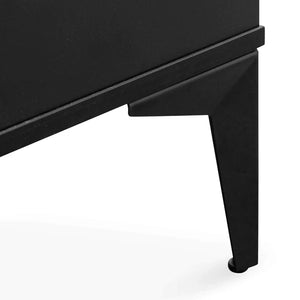 Matte Black Wooden Side Table with Black Legs