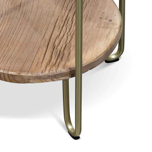 Natural Elm Wood Side Table