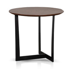 Load image into Gallery viewer, Walnut Side Table with Black Legs