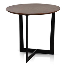 Load image into Gallery viewer, Walnut Side Table with Black Legs