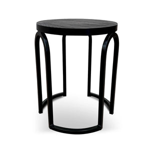 Full Black Oak Side Table