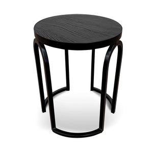 Full Black Oak Side Table