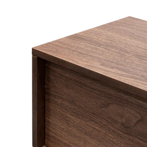 Walnut Wooden Entertainment Unit with Black Legs