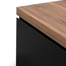 Load image into Gallery viewer, Black Entertainment Unit with Walnut Top