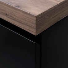 Load image into Gallery viewer, Black Entertainment Unit with Walnut Top