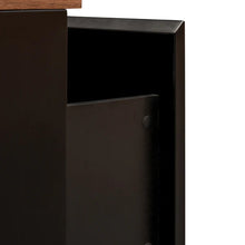 Load image into Gallery viewer, Black Entertainment Unit with Walnut Top