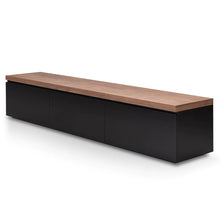 Load image into Gallery viewer, Black Entertainment Unit with Walnut Top