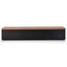 Load image into Gallery viewer, Black Entertainment Unit with Walnut Top