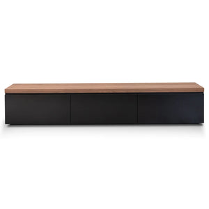 Black Entertainment Unit with Walnut Top