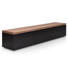 Load image into Gallery viewer, Black Entertainment Unit with Walnut Top