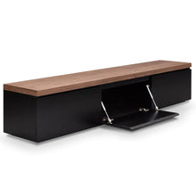 Load image into Gallery viewer, Black Entertainment Unit with Walnut Top