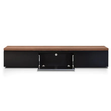 Load image into Gallery viewer, Black Entertainment Unit with Walnut Top