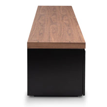 Load image into Gallery viewer, Black Entertainment Unit with Walnut Top