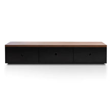 Load image into Gallery viewer, Black Entertainment Unit with Walnut Top