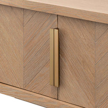 Load image into Gallery viewer, Dusty Oak Entertainment Unit with Gold Handles