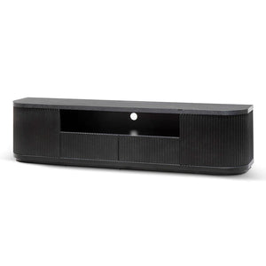 Full Black Entertainment Unit with Veneer Top