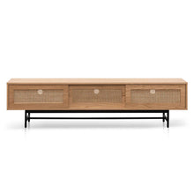 Load image into Gallery viewer, Natural Oak Entertainment Unit with Rattan Doors