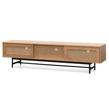 Load image into Gallery viewer, Natural Oak Entertainment Unit with Rattan Doors