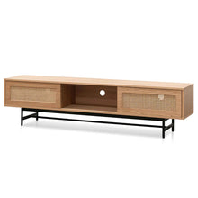 Load image into Gallery viewer, Natural Oak Entertainment Unit with Rattan Doors