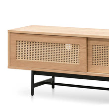 Load image into Gallery viewer, Natural Oak Entertainment Unit with Rattan Doors