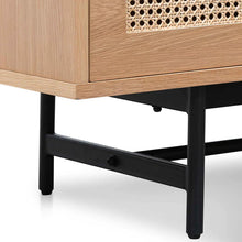 Load image into Gallery viewer, Natural Oak Entertainment Unit with Rattan Doors