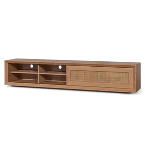 Natural Entertainment Unit with Rattan Doors