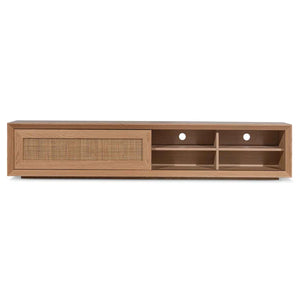 Natural Entertainment Unit with Rattan Doors