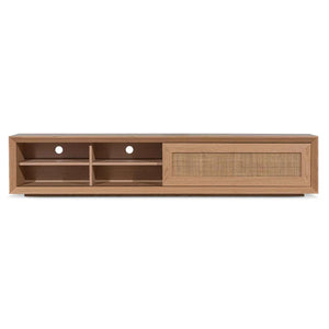 Natural Entertainment Unit with Rattan Doors