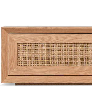 Natural Entertainment Unit with Rattan Doors