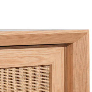 Natural Entertainment Unit with Rattan Doors