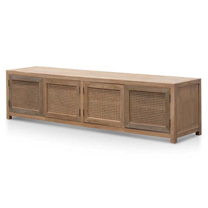 Natural Entertainment Unit with Rattan Doors