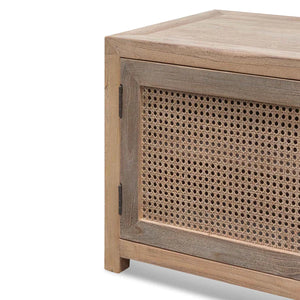 Natural Entertainment Unit with Rattan Doors