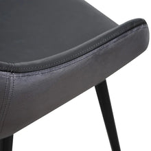 Load image into Gallery viewer, Antique Black PU Leather &amp; Charcoal Velvet Dining Chair (Set of 2)