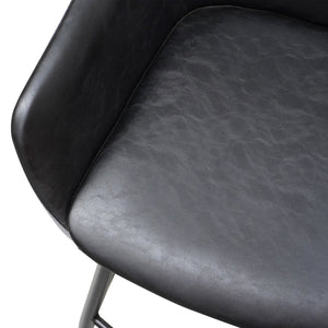 Black PU & Grey Velvet Bar Stool (Set of 2)