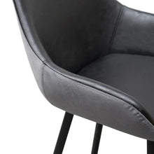 Load image into Gallery viewer, Black PU &amp; Grey Velvet Bar Stool (Set of 2)
