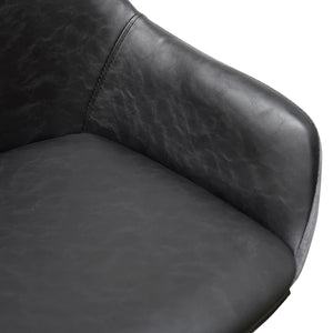 Black PU & Grey Velvet Bar Stool (Set of 2)