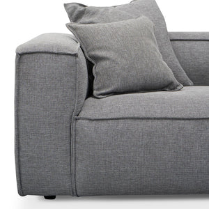 Graphite Grey Three-Seater Sofa with Cushion and Pillow