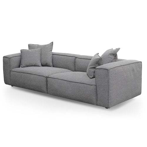 Graphite Grey Three-Seater Sofa with Cushion and Pillow