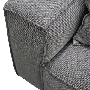 Graphite Grey Three-Seater Sofa with Cushion and Pillow