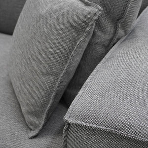 Graphite Grey Three-Seater Sofa with Cushion and Pillow